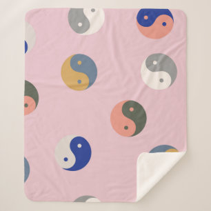 Manta Sherpa Yin y yang sin fisuras, espiritual repetible