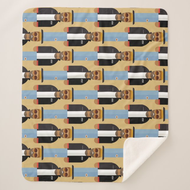 Manta Sherpa Yog – Patterned Sherpa Blanket (Anverso)