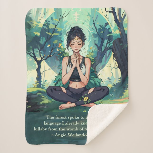 Manta Sherpa Yoga Forestal Natural Meditación Reiki Master Cita (Anverso)