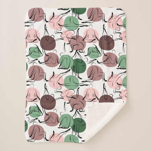 Manta Sherpa Yoga poses pattern | Yoga seamless pattern 33 (Anverso)