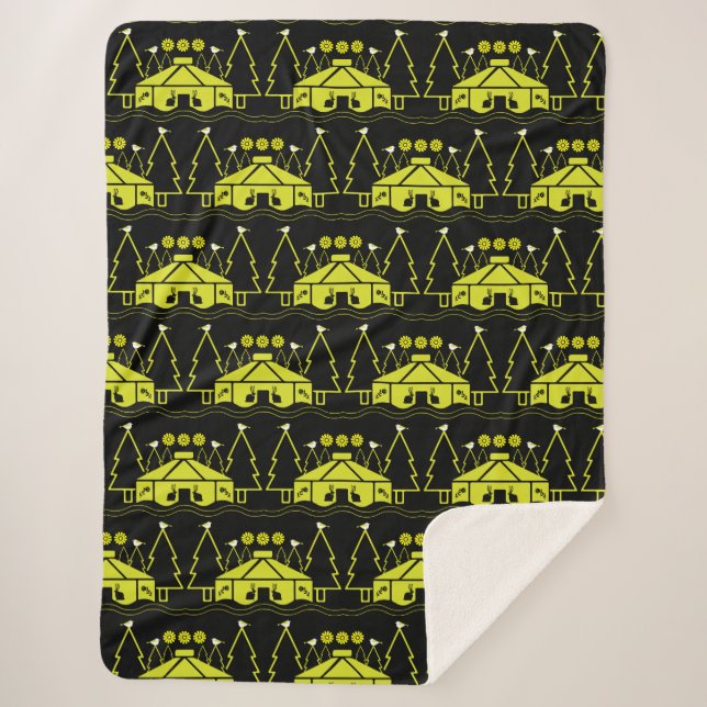 Manta Sherpa Yurta viviendo en la naturaleza (Anverso)