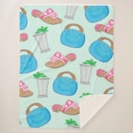 Manta Sherpa Zapatillas de Bolsa de Bermudas Mint Julep Derby