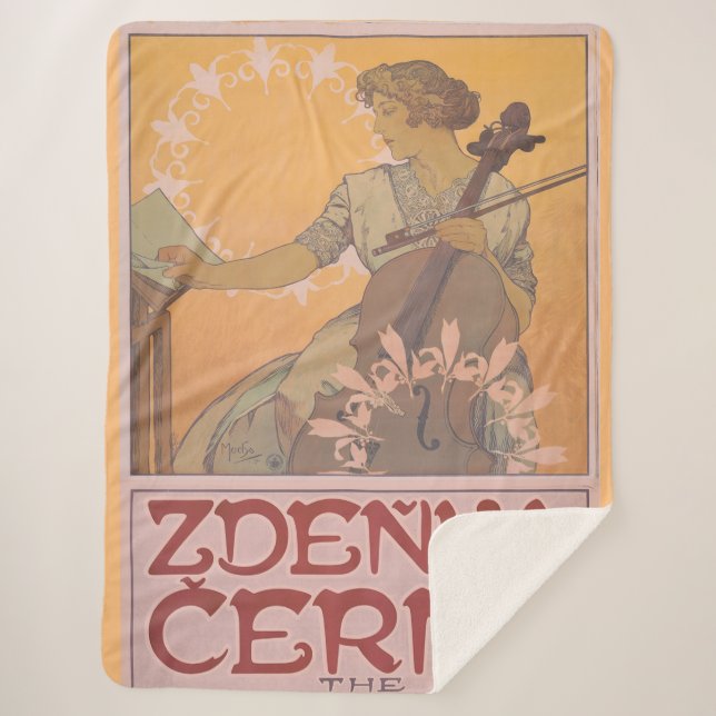 Manta Sherpa Zdenka Cerny poster por Alphonse Mucha (Anverso)