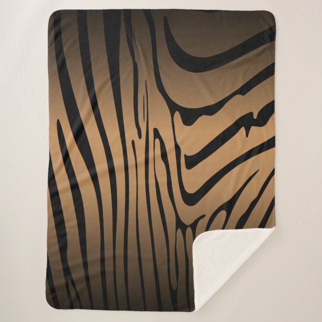 Manta Sherpa Zebra Brown (Anverso)
