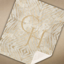 Zebra Imprimir Glam Gold Monogramado moderno