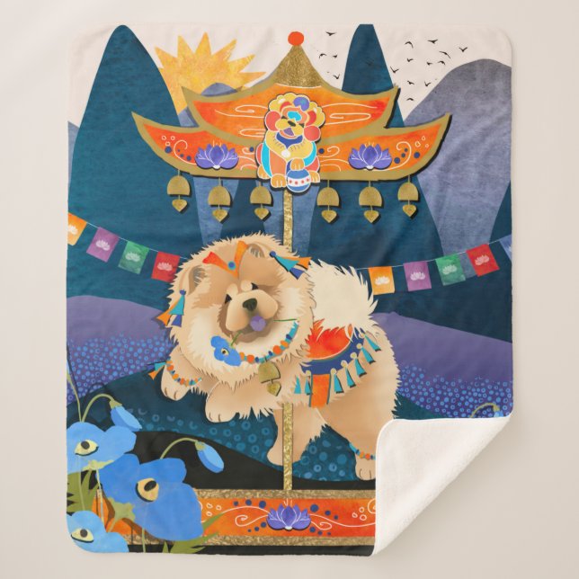 Manta Sherpa ZEN CARNIVAL Chow -Sherpa blanda 3 tamaños (Anverso)