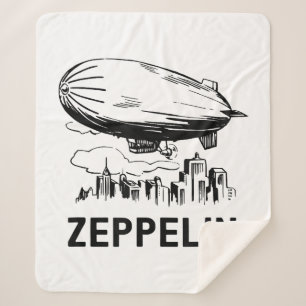 Manta Sherpa Zepelín Retro Vintage - Boceto de Dirigible