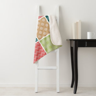 Manta Sherpa Zigzag, Chevron, Gingham, Puertos Polka, Patchwork