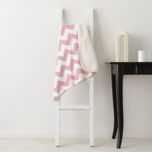 Manta Sherpa Zigzag rosa, Chevron rosado, patrón geométrico