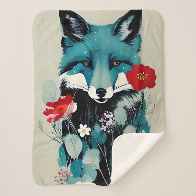 Manta Sherpa Zorro azul (Anverso)