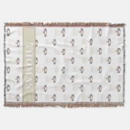 Manta Shih Tzu personalizado (marrón y blanco) bronceado