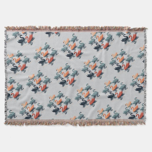 Manta Siete Cisnes Un Estilo De Esténcil De Natación De  (Anverso)