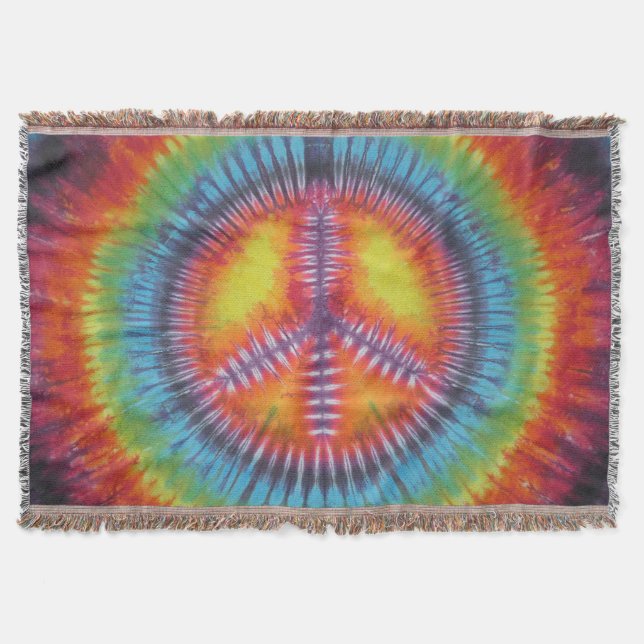 Manta Signo de paz arcoiris Tie Tye Blanket (Anverso)