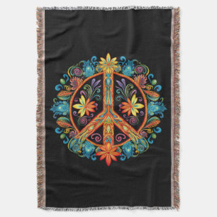 Manta Signo de paz colorido de los años 60