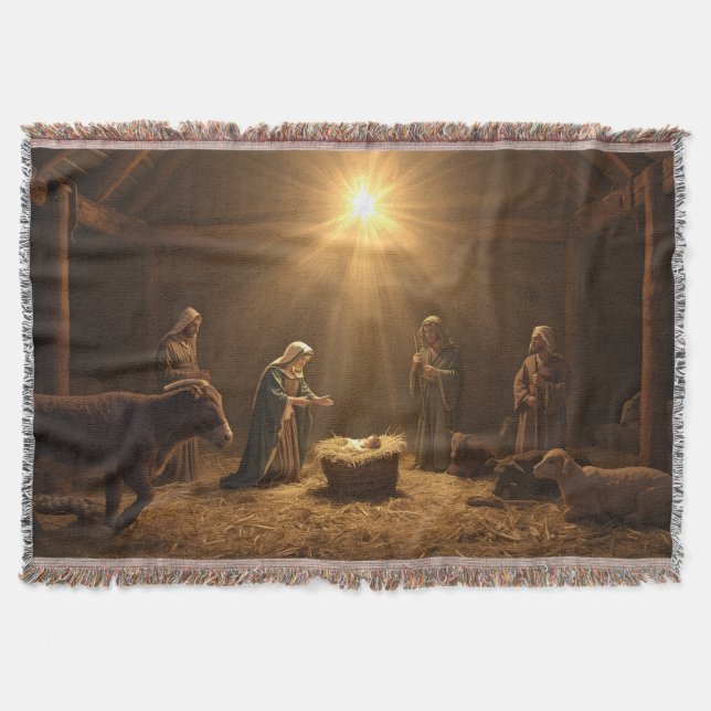 Manta “Silent Night Nativity” Christian Blanket (Anverso)