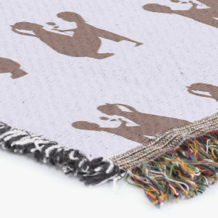 Manta Silhouette de mamá y niños marrones