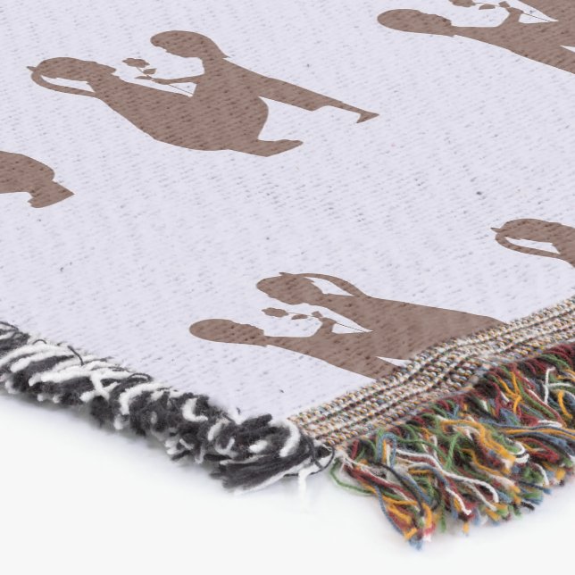 Manta Silhouette de mamá y niños marrones (Esquina)