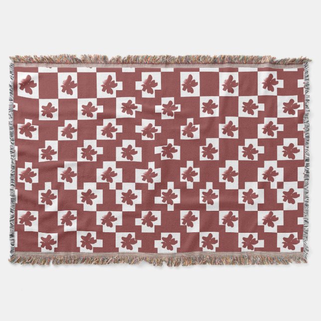 Manta Silhueta de flores em padrão. (Anverso)