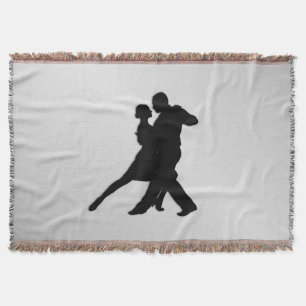 Manta Silueta de bailarines de tango 2 plata