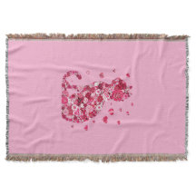 Silueta de gato floral ArtFaux tela envuelta