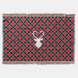 Manta Silueta de reno y bajo control rojo negro