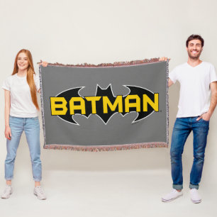 Manta Símbolo de Batman   Nombre Logotipo amarillo y ne
