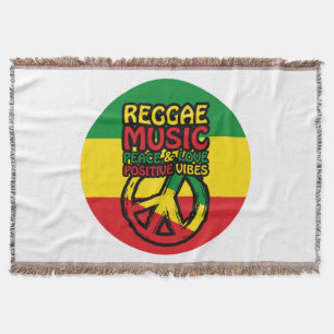 Manta Símbolo de reggae y paz con citas positivas