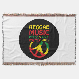 Manta Símbolo de reggae y paz con citas positivas
