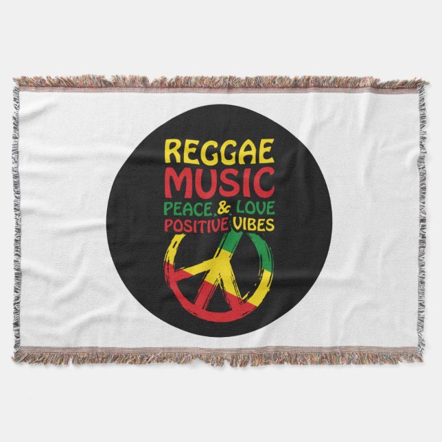 Manta Símbolo de reggae y paz con citas positivas (Anverso)