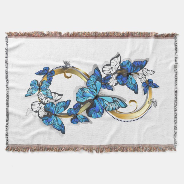 Manta Símbolo infinito de mariposas Morpho azules (Anverso)