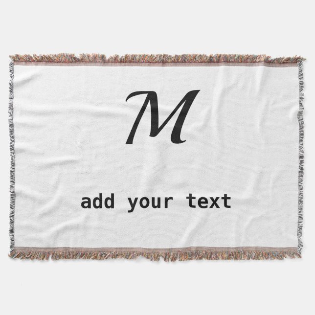 Manta simple mínimo añadir el texto foto monograma (Anverso)