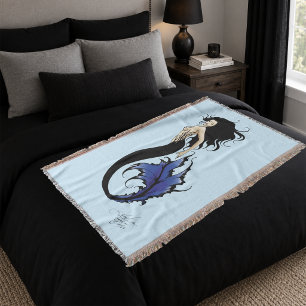 Manta Sirena de Fantasía Elegante Sirena Azul Tribal
