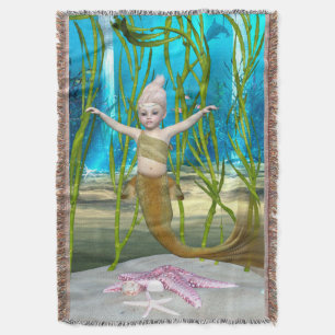 Manta Sirena Pequeña Fantasía Niña, Océano Azul