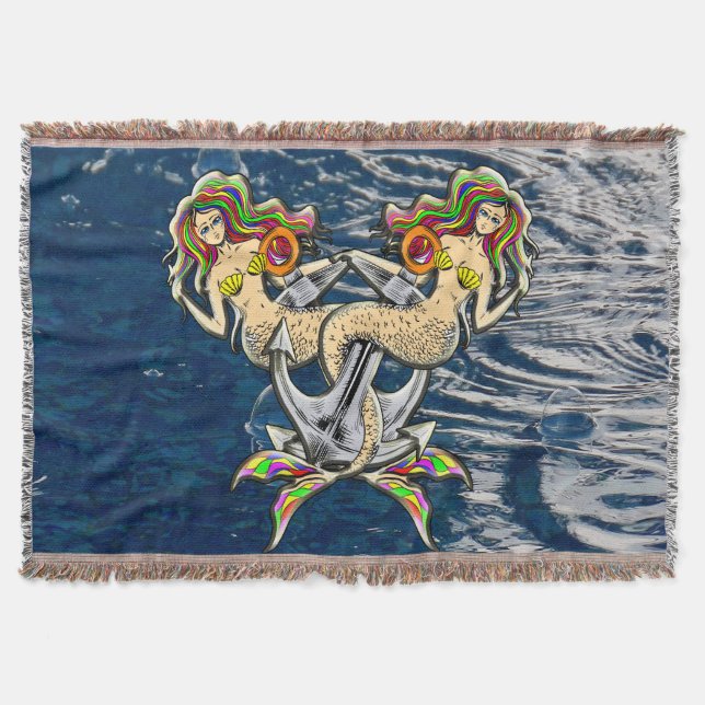 Manta Sirenas aferradas - Diseño Náutico para los amante (Anverso)