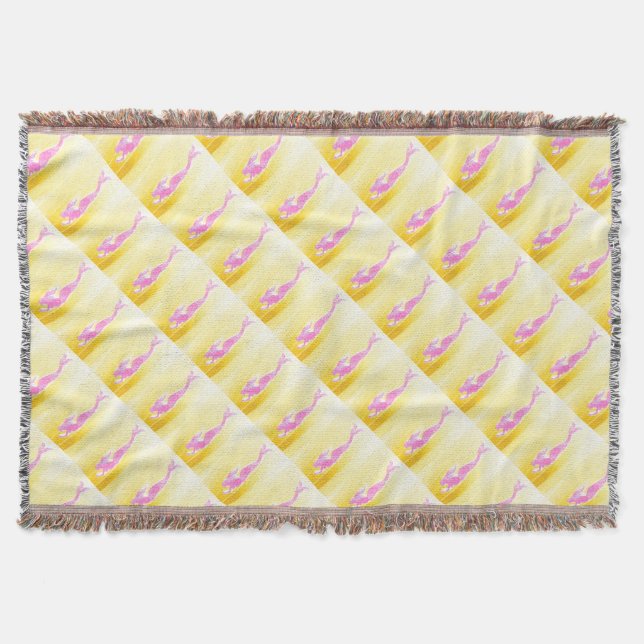 Manta sirenas rosa bajo el agua nadando amarillo (Anverso)