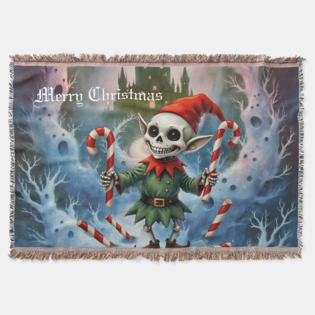 Manta Skeleton Christmas Elf – Creepy Cute Dark Holiday  (Anverso)