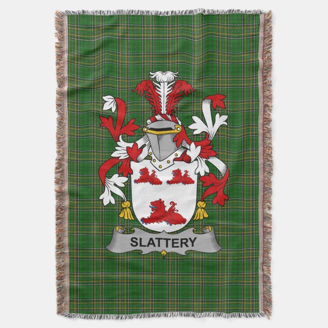 Manta Slattery irlandés o O_Slattery Coat of Arms Family (Frente vertical)