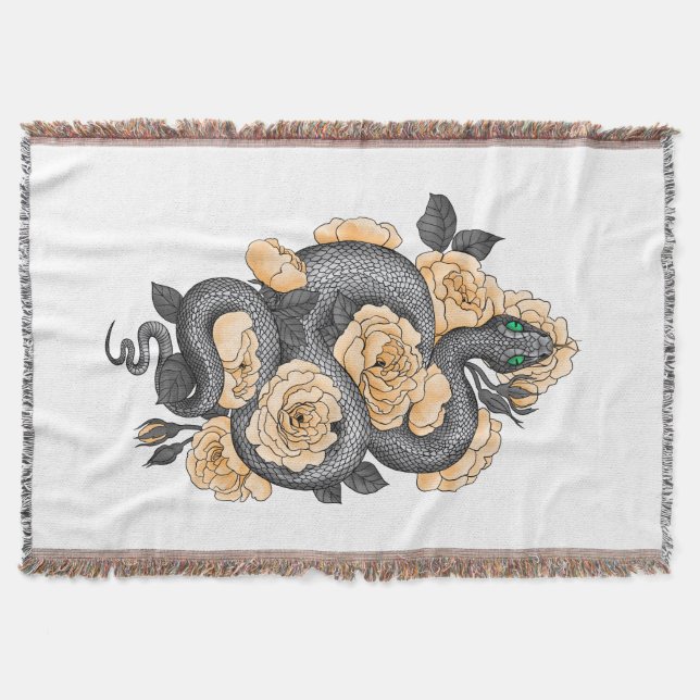 Manta Snake and yellow roses (Anverso)