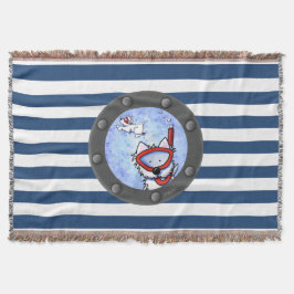 Manta Snorkel Westies Nautical Throw Blanket
