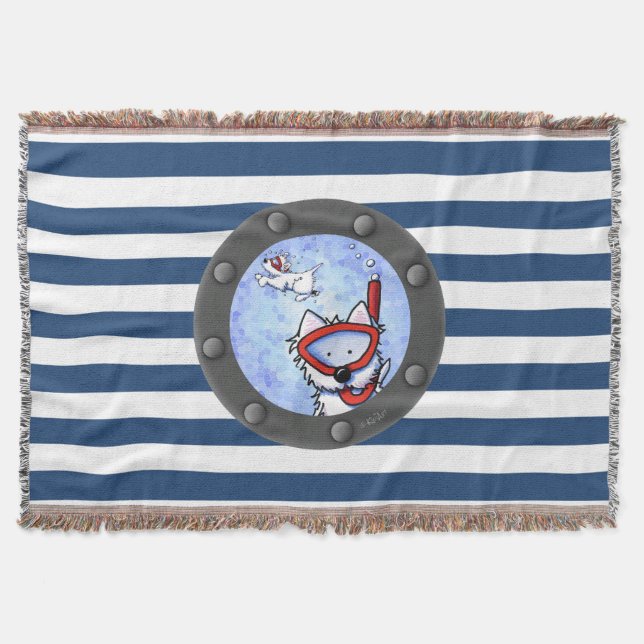 Manta Snorkel Westies Nautical Throw Blanket (Anverso)