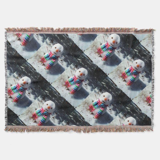 Manta Snowman con la bufanda del arco iris (Anverso)