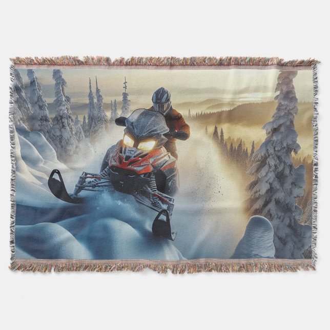 Manta Snowmobile Throw Blanket (Anverso)