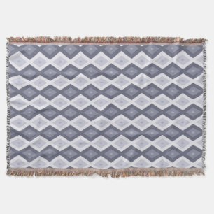 Manta Sombras de patrón de diamante gris azul