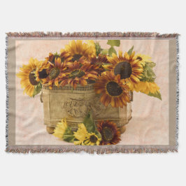 Manta Sombras naranjas En La Cesta De Tin