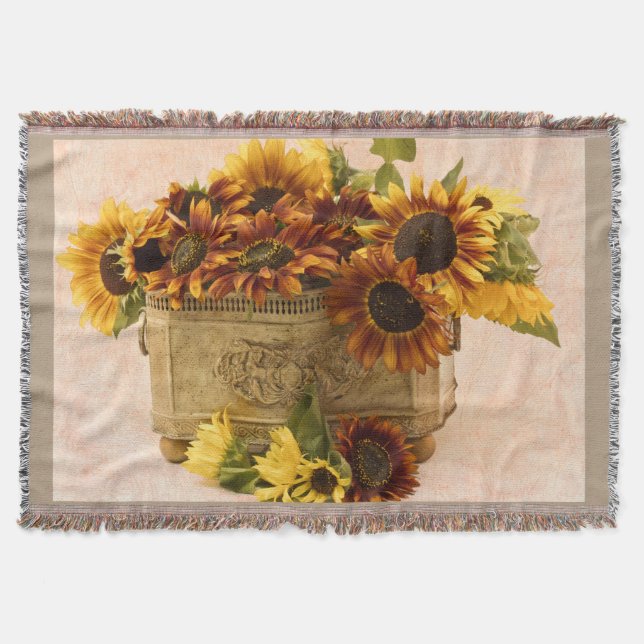 Manta Sombras naranjas En La Cesta De Tin (Anverso)