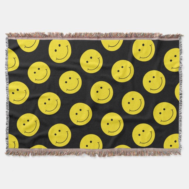 Manta Sonrisa sonrisa Patrón de cara amarillo (Anverso)
