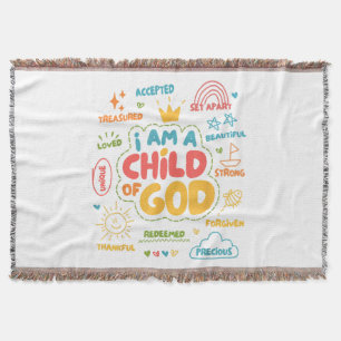 Manta Soy un Niño de Dios Retro Cristiano Jesús Fe De