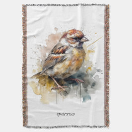 Manta Sparrow de acuarela rusa, personalizado