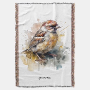 Manta Sparrow de acuarela rusa, personalizado