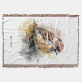 Manta Sparrow de acuarela rusa, personalizado